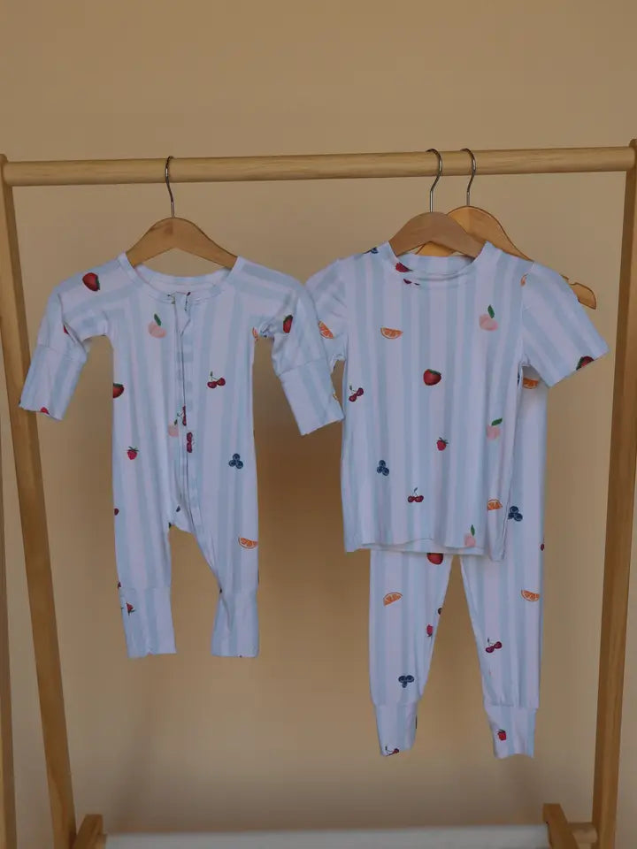 Striped Fruits Bamboo Pajamas