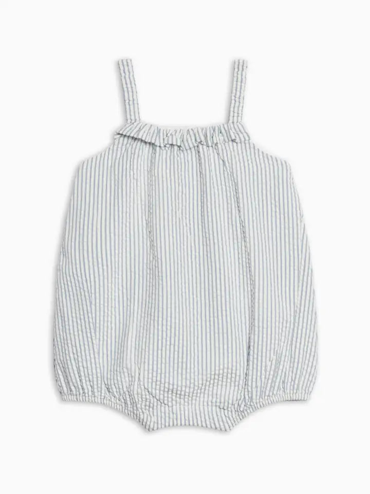 Millie Seersucker Bubble Romper - Organic