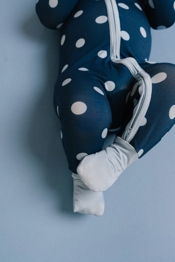 Navy Polka Dot Bamboo Pajamas