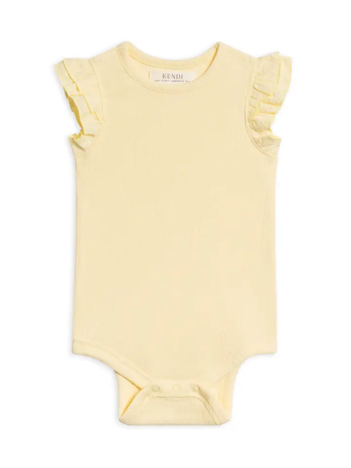 Maggie Ribbed Bodysuit - Butter Yellow