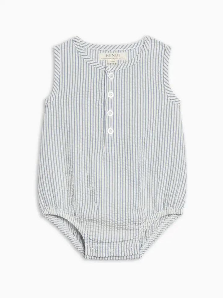 Jacob Seersucker Bubble Romper - Organic