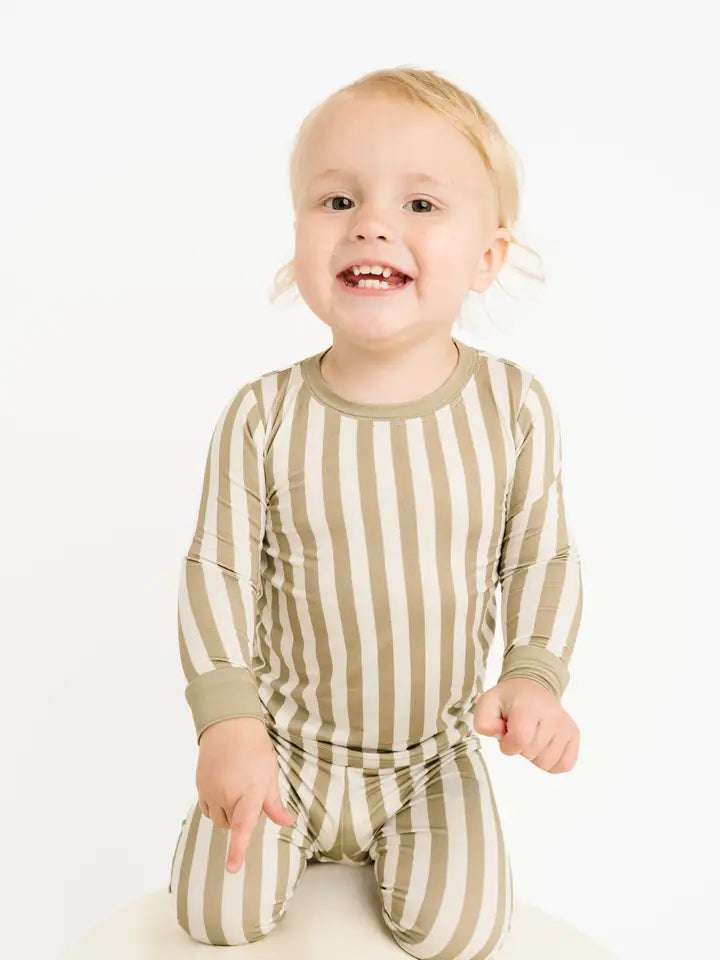 Olive Stripe Pajamas