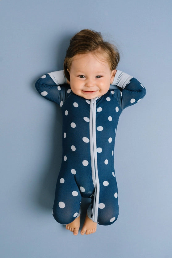 Navy Polka Dot Bamboo Pajamas