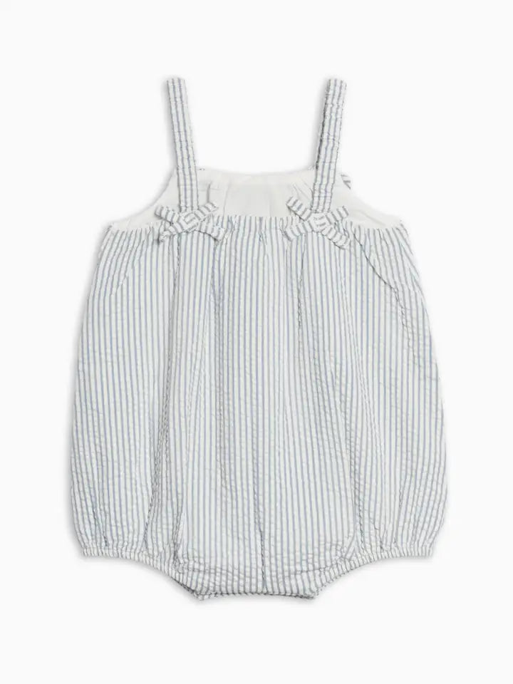 Millie Seersucker Bubble Romper - Organic