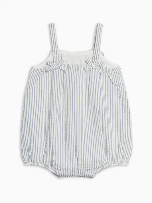 Millie Seersucker Bubble Romper - Organic