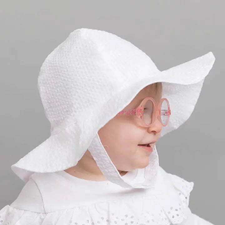 White Seersucker Sunhat UPF 25+