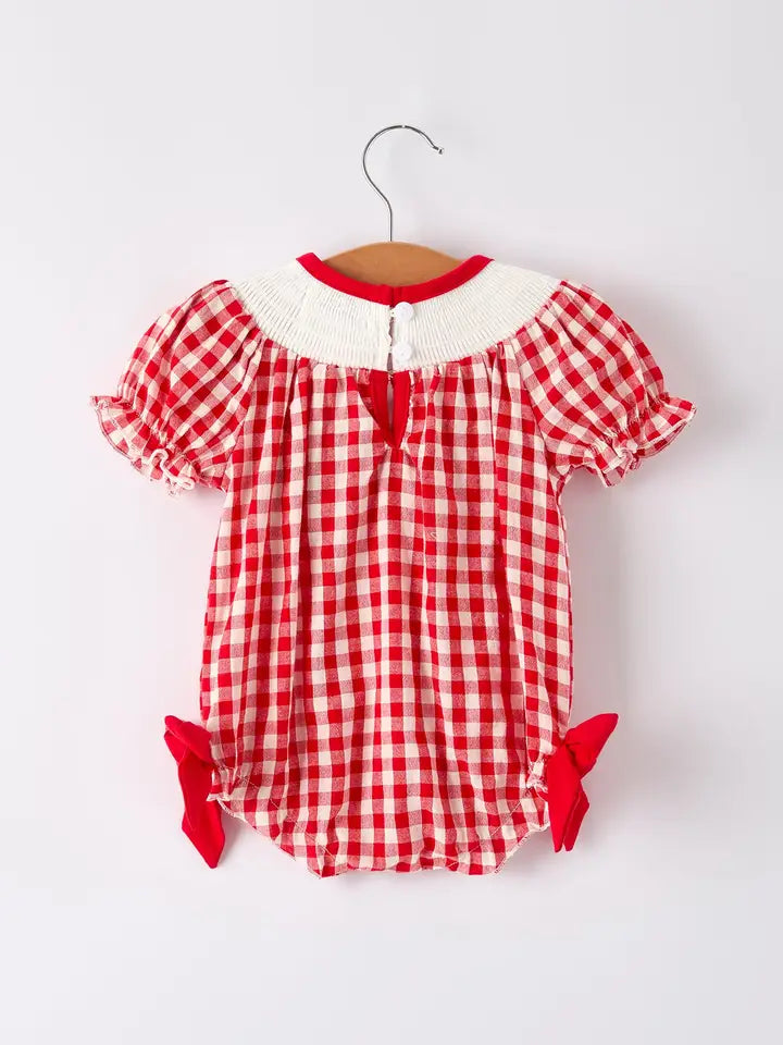 Embroidered Cherry Bubble Romper