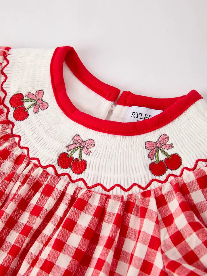 Embroidered Cherry Dress