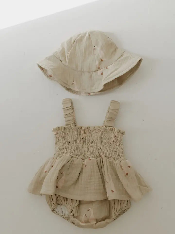 Hadley Silly Goose Romper & Hat Set