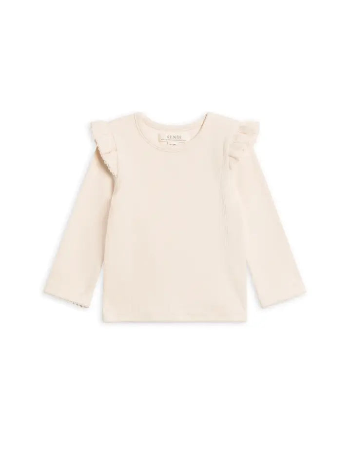 Rina Ribbed Ruffle Top - Organic