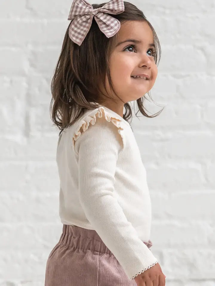 Rina Ribbed Ruffle Top - Organic