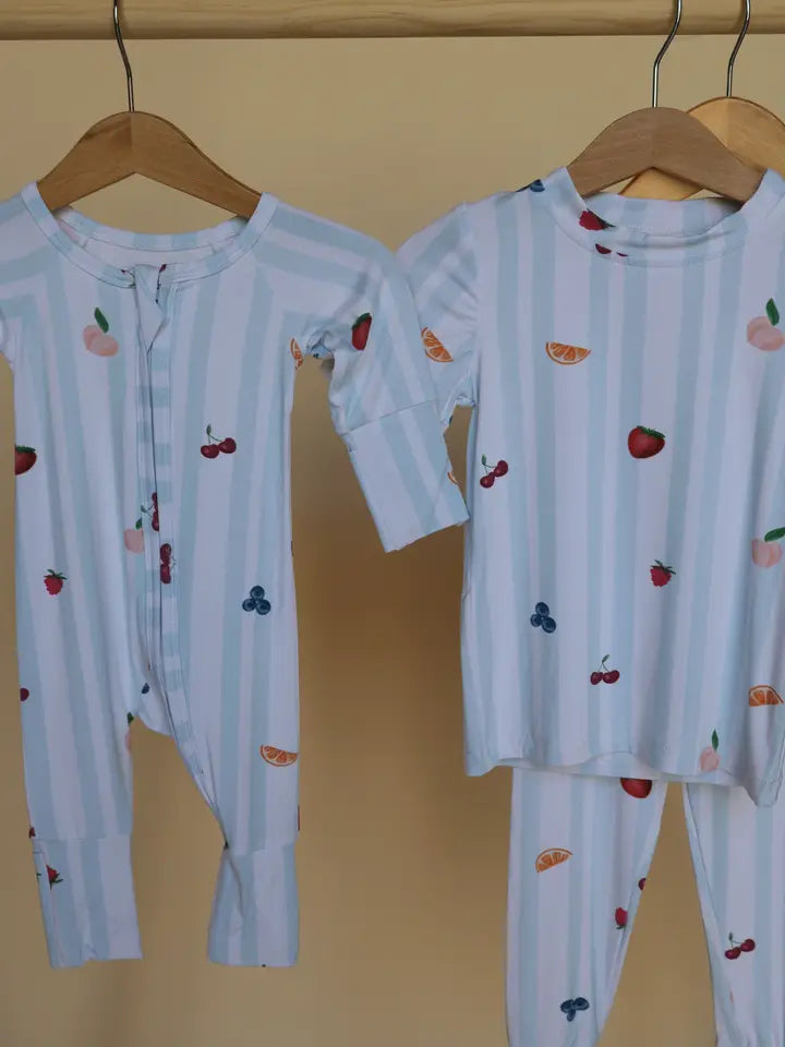 Striped Fruits Bamboo Pajamas
