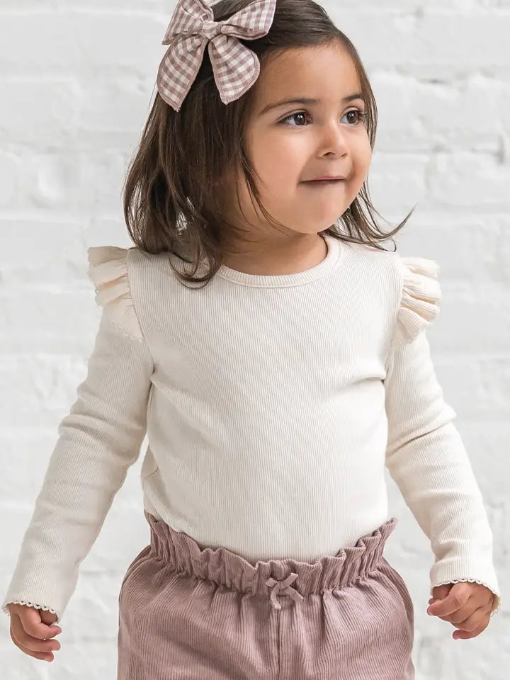 Rina Ribbed Ruffle Top - Organic