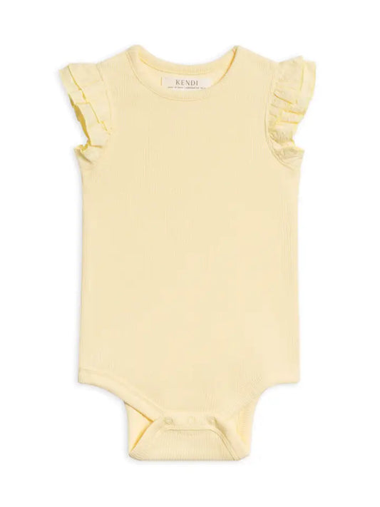 Maggie Ribbed Bodysuit - Butter Yellow